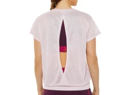 Best ASICS OPEN BACK SHORT SLEEVE TOP Barely Rose