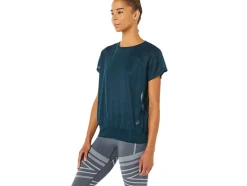 Cheap ASICS OPEN BACK SHORT SLEEVE TOP French Blue
