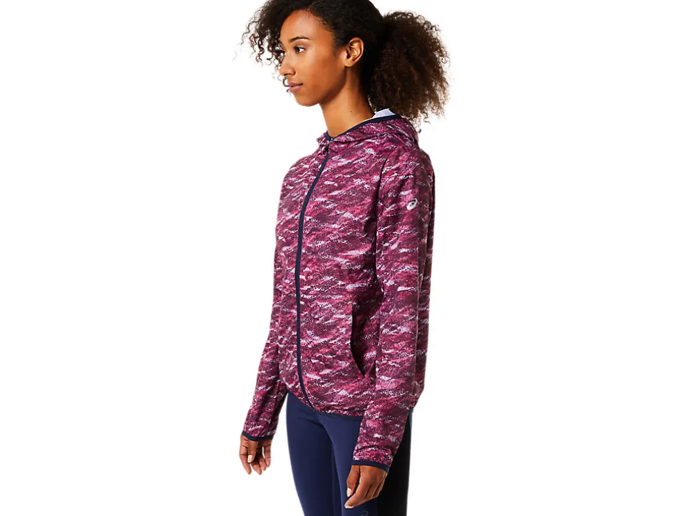 Fashion ASICS PACKABLE JACKET Deep Mars Print/Peacoat