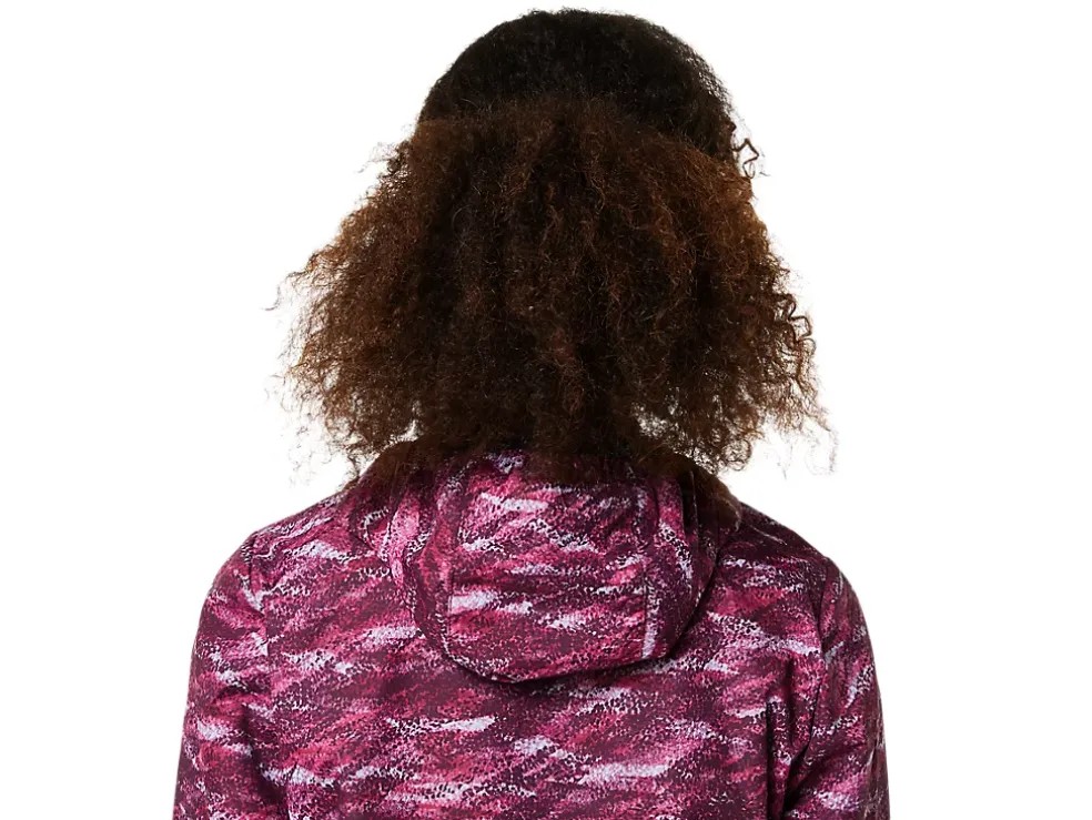 Fashion ASICS PACKABLE JACKET Deep Mars Print/Peacoat