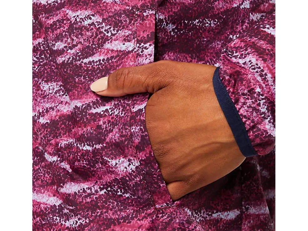Fashion ASICS PACKABLE JACKET Deep Mars Print/Peacoat