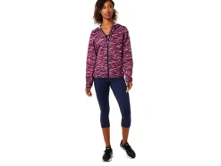 Fashion ASICS PACKABLE JACKET Deep Mars Print/Peacoat