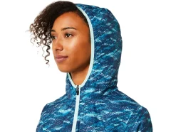 Best ASICS PACKABLE JACKET Teal Print/Fresh Ice