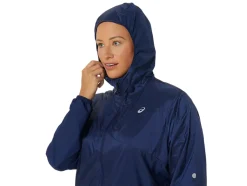 Cheap ASICS PACKABLE RUN JACKET Blue Expanse