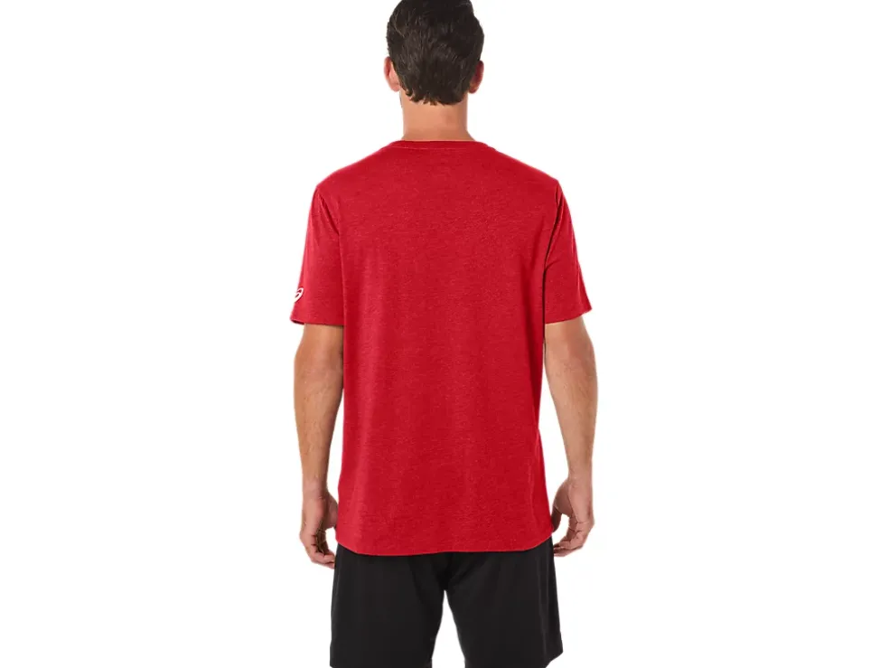 Shop ASICS PAINTBRUSH SHORT SLEEVE TEE Classic Red Heather