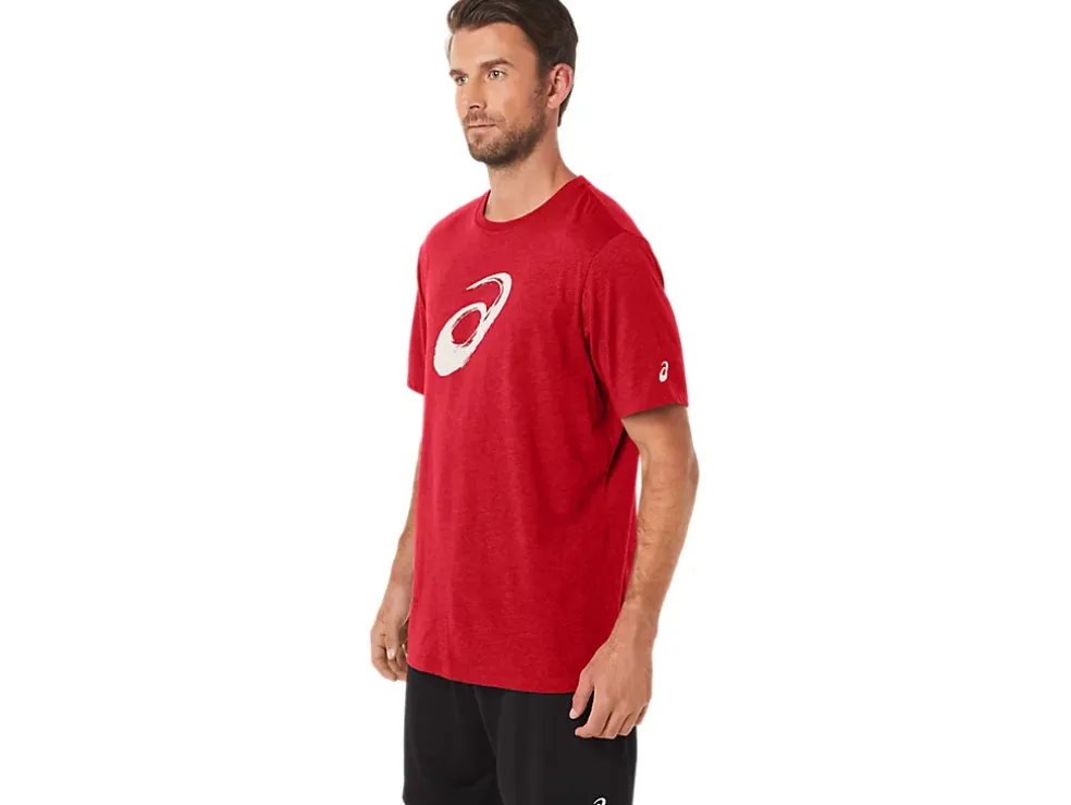 Shop ASICS PAINTBRUSH SHORT SLEEVE TEE Classic Red Heather