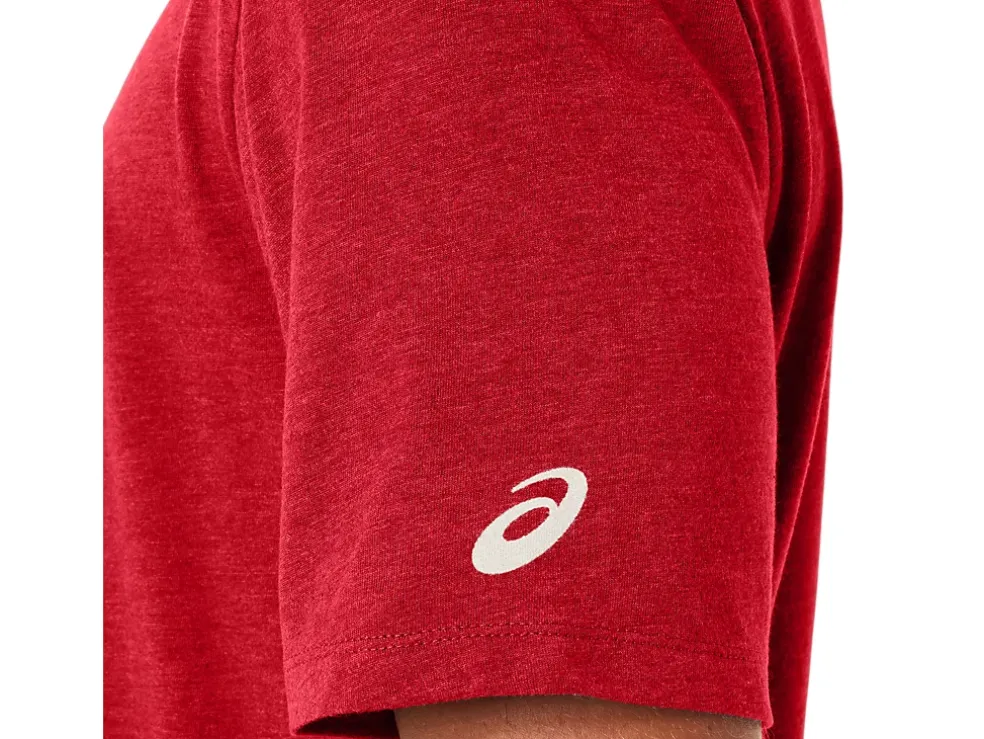 Shop ASICS PAINTBRUSH SHORT SLEEVE TEE Classic Red Heather