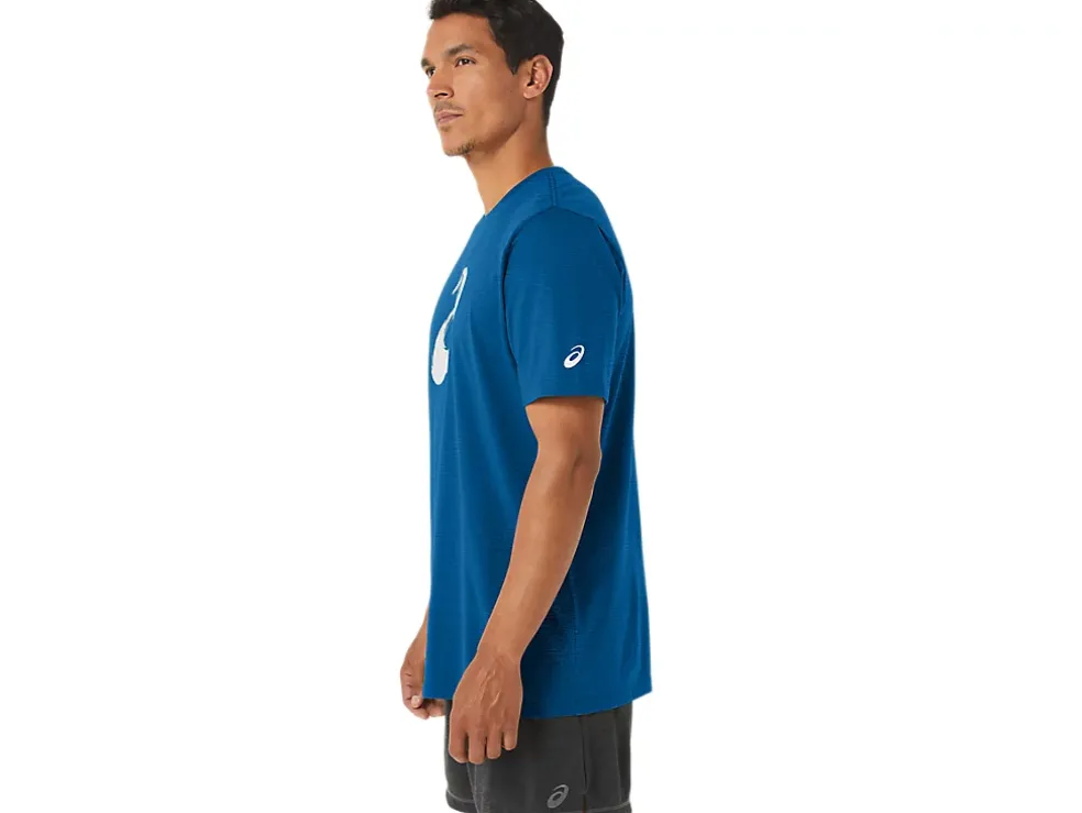 Outlet ASICS PAINTBRUSH SHORT SLEEVE TEE Lake Drive Heather
