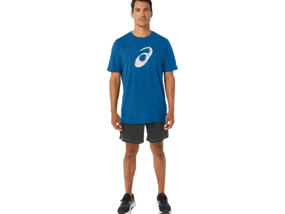 Outlet ASICS PAINTBRUSH SHORT SLEEVE TEE Lake Drive Heather