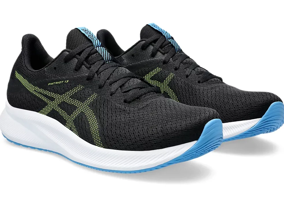 Cheap ASICS PATRIOT 13 Black/Electric Lime