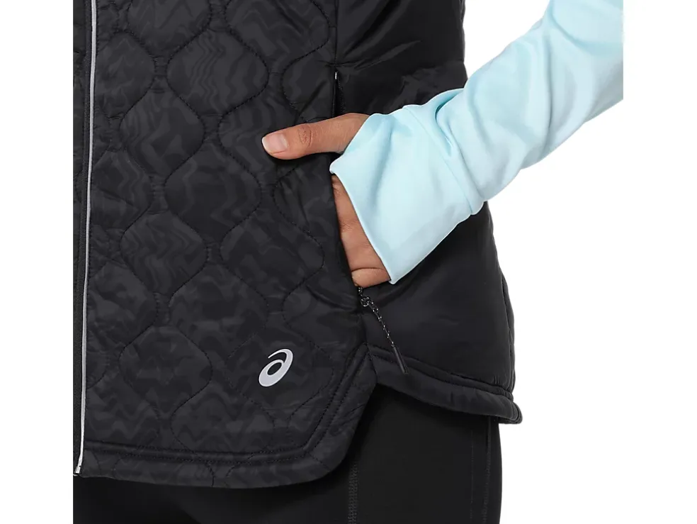 Clearance ASICS PERFORMANCE INSULATED VEST 2.0 Performance Black Suminagashi Print