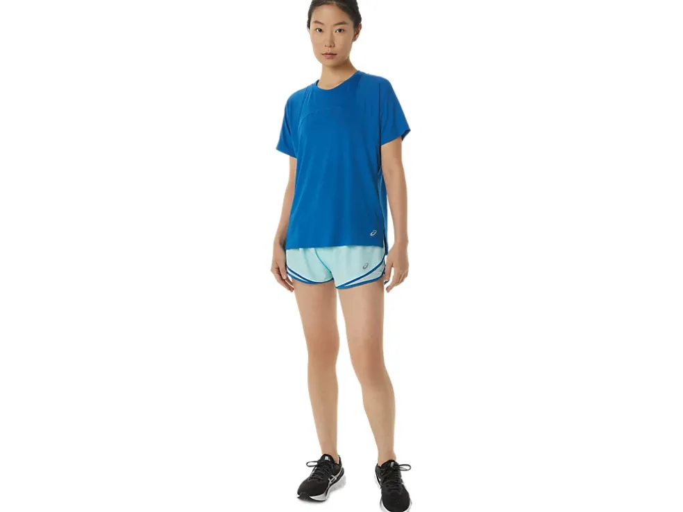 Hot ASICS PR LYTE 2.5IN RUN SHORT Clear Blue Spacedye/Lake Drive