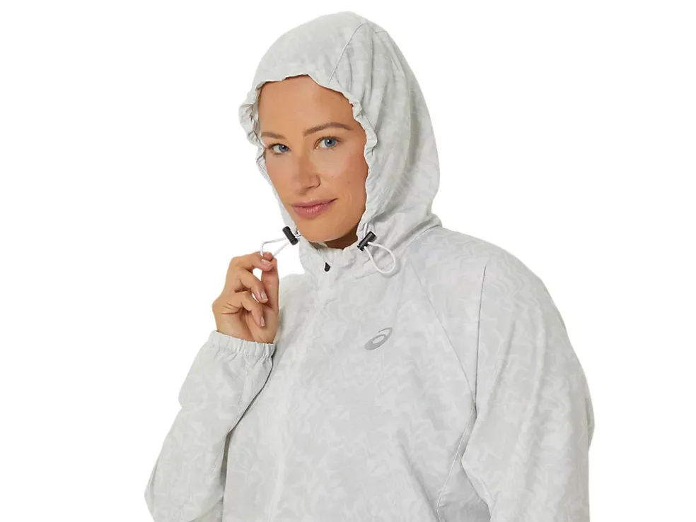 Hot ASICS PR LYTE PACKABLE JACKET White/Glacier Grey Suminashi Print