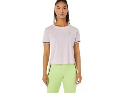 Shop ASICS RACE CROP TOP Barely Rose