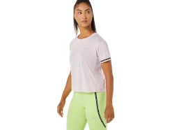 Shop ASICS RACE CROP TOP Barely Rose