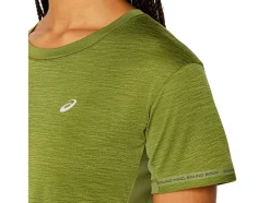 Hot ASICS RACE CROP TOP Cactus/Mantle Green