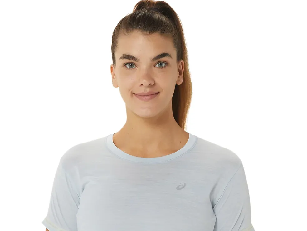 Cheap ASICS RACE CROP TOP Sky/Cream