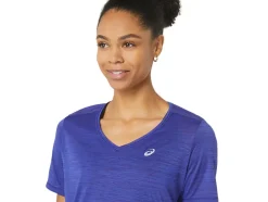 Best Sale ASICS RACE V-NECK SHORT SLEEVE TOP Eggplant/Night Shade
