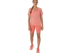 Outlet ASICS RACE V-NECK SHORT SLEEVE TOP Papaya/Guava