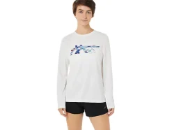 Shop ASICS READY-SET II LONG SLEEVE GRAPHIC Brilliant White