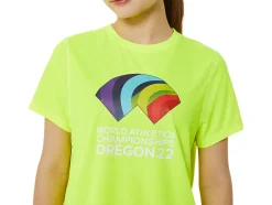 Cheap ASICS READY-SET II SHORT SLEEVE WCH Safety Yellow