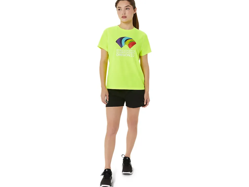 Cheap ASICS READY-SET II SHORT SLEEVE WCH Safety Yellow