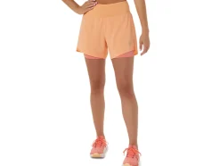 Best ASICS ROAD 2-N-1 5.5IN SHORT Summer Dune/Papaya