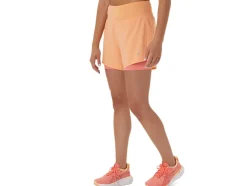 Best ASICS ROAD 2-N-1 5.5IN SHORT Summer Dune/Papaya