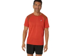 Hot ASICS ROAD SHORT SLEEVE TOP True Red/Spice Latte