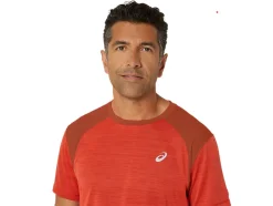 Hot ASICS ROAD SHORT SLEEVE TOP True Red/Spice Latte