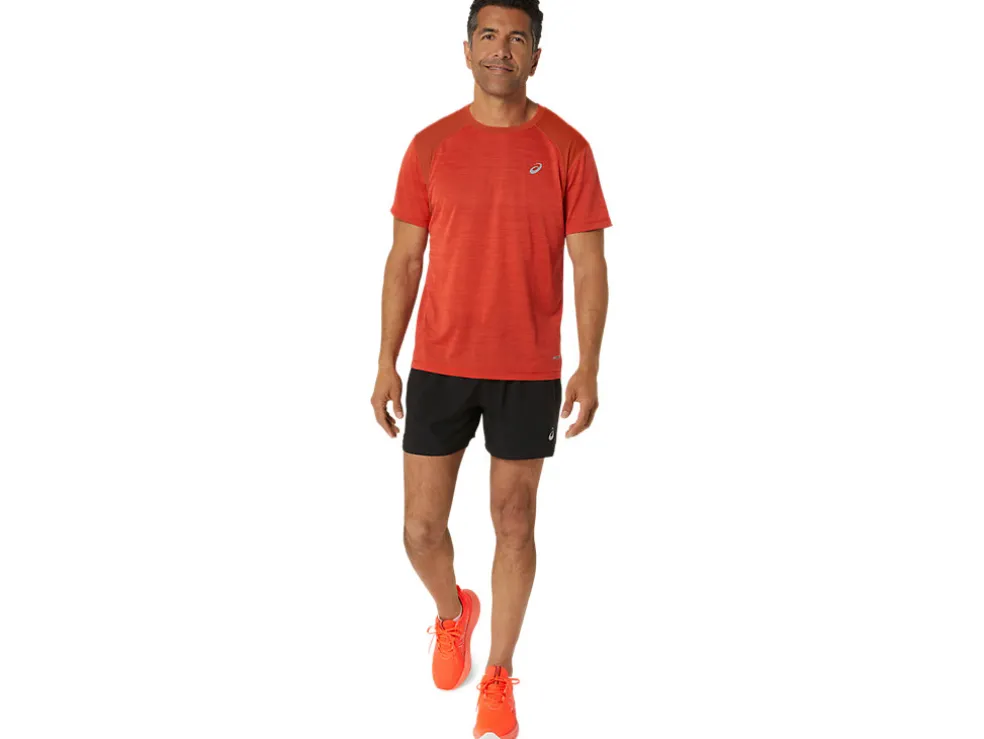 Hot ASICS ROAD SHORT SLEEVE TOP True Red/Spice Latte