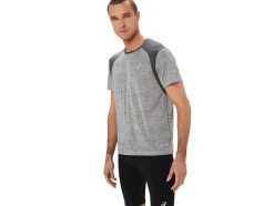 Best Sale ASICS ROAD SHORT SLEEVE TOP Piedmont Grey/Dark Grey