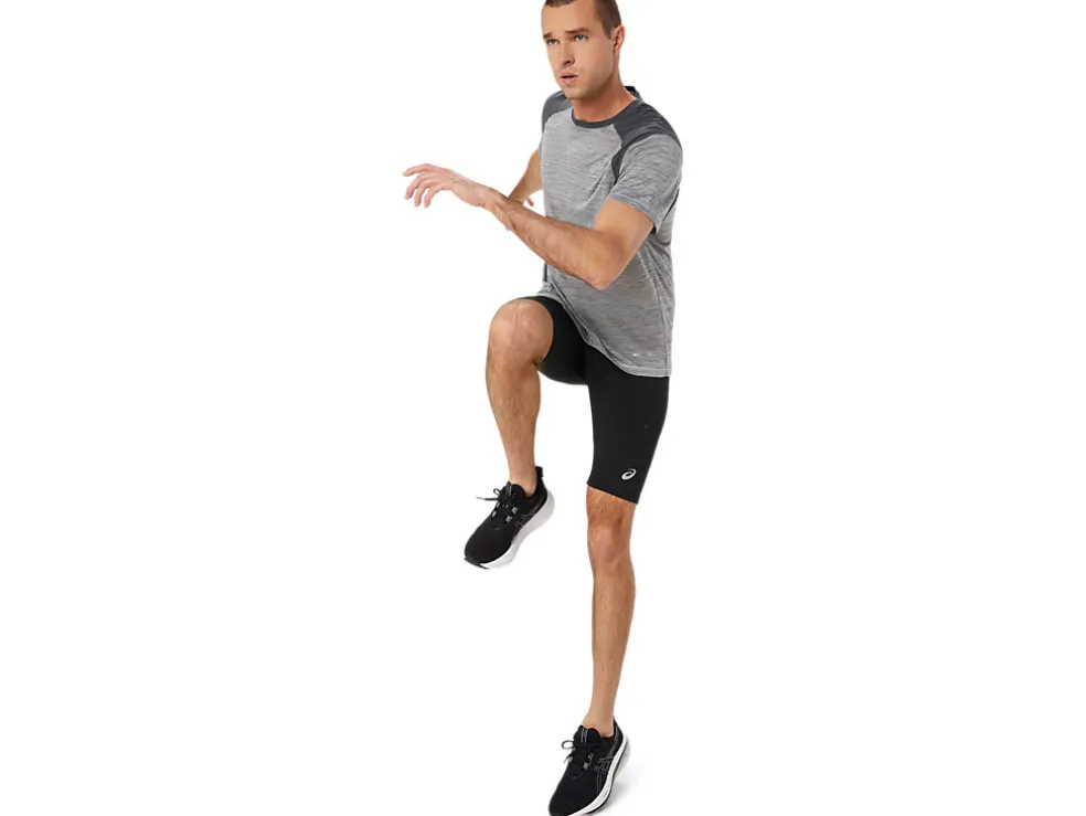 Best Sale ASICS ROAD SHORT SLEEVE TOP Piedmont Grey/Dark Grey