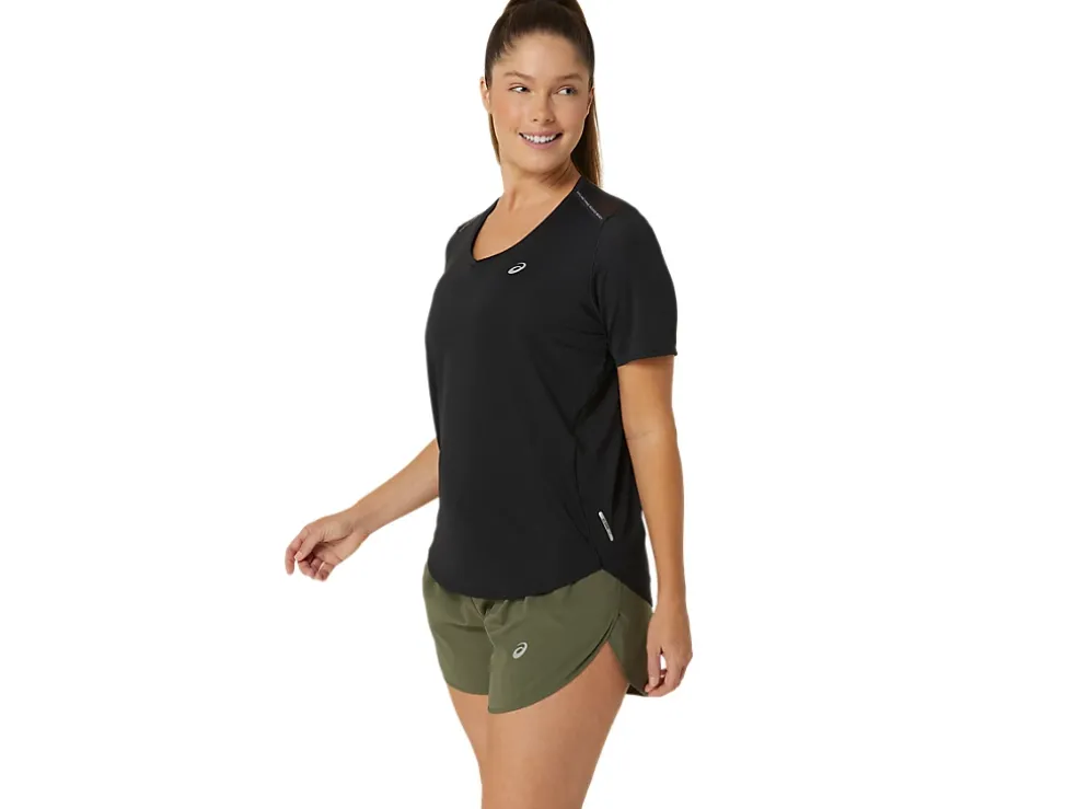 Store ASICS ROAD V-NECK SHORT SLEEVE TOP Performance Black