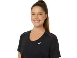 Store ASICS ROAD V-NECK SHORT SLEEVE TOP Performance Black