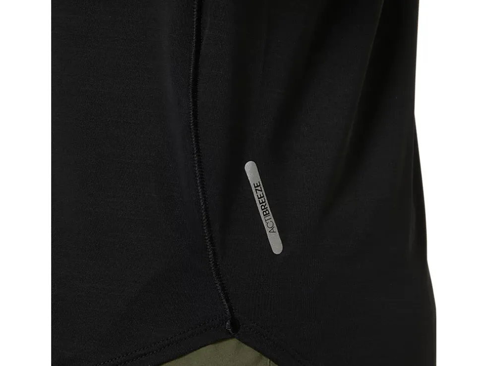 Store ASICS ROAD V-NECK SHORT SLEEVE TOP Performance Black