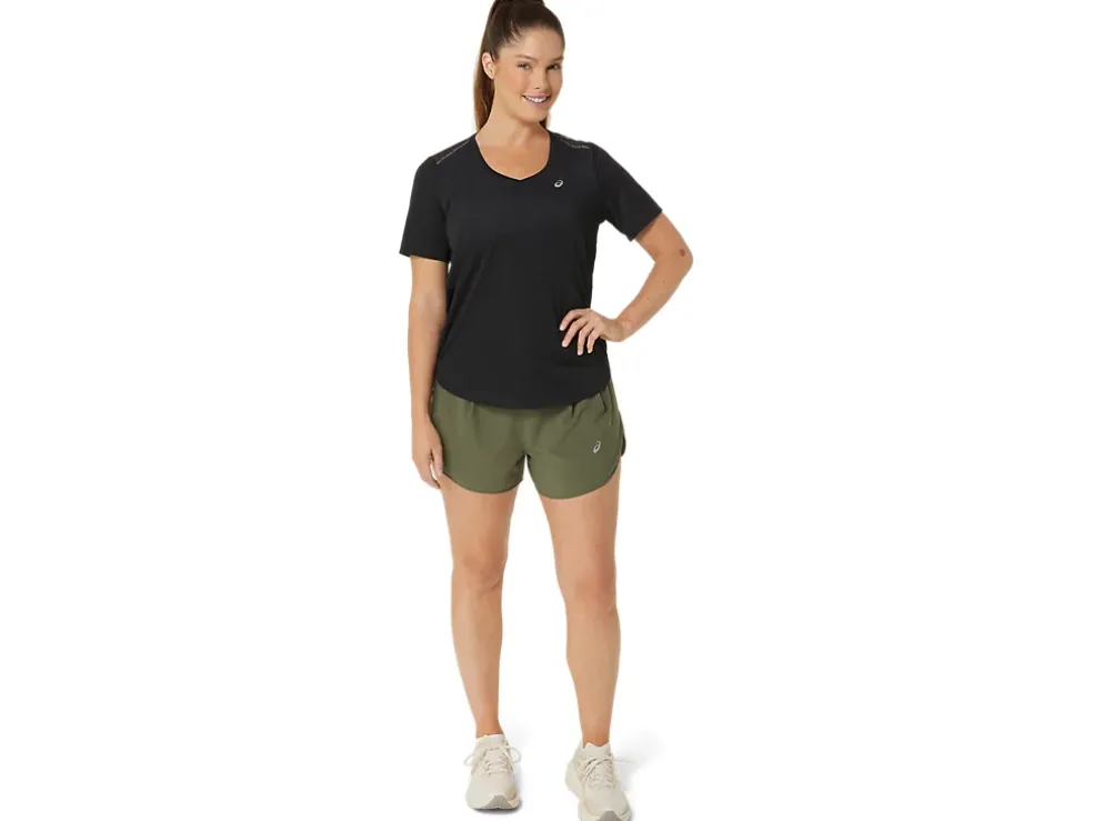 Store ASICS ROAD V-NECK SHORT SLEEVE TOP Performance Black