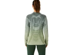 Fashion ASICS SEAMLESS LONG SLEEVE TOP Cedar Green/Rain Forest