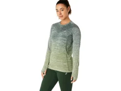 Fashion ASICS SEAMLESS LONG SLEEVE TOP Cedar Green/Rain Forest