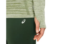 Fashion ASICS SEAMLESS LONG SLEEVE TOP Cedar Green/Rain Forest