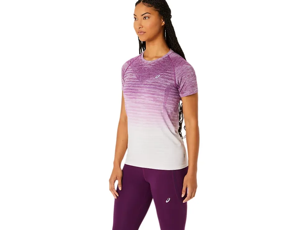 Clearance ASICS SEAMLESS SHORT SLEEVE TOP Lilac Hint/Deep Mauve