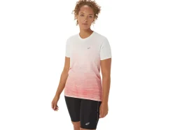 Sale ASICS SEAMLESS SHORT SLEEVE TOP Cream/Papaya