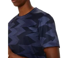 Discount ASICS SEASONAL ALL OVER PRINT SHORT SLEEVE TOP Midnight