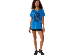 Shop ASICS SHORT SLEEVE PRINT V-NECK Lake Drive Heather