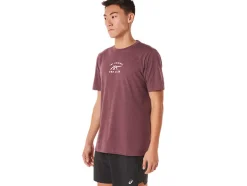 Fashion ASICS SHORT SLEEVE RUN CLUB TEE Deep Mars Heather