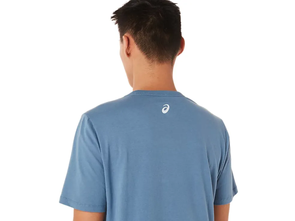 Fashion ASICS SHORT SLEEVE RUN CLUB TEE Storm Blue