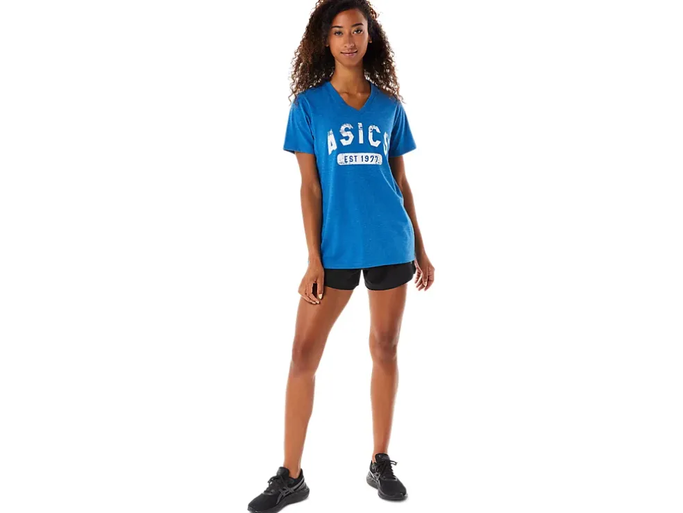 Flash Sale ASICS SHORT SLEEVE EST 1977 V-NECK TEE Lake Drive
