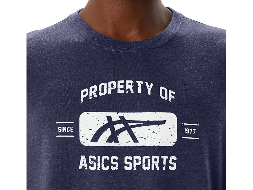 Cheap ASICS SHORT SLEEVE PROPERTY OF SPORTS TEE Peacoat Heather