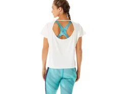New ASICS SIDE SLIT SHORT SLEEVE TOP Cream