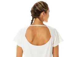 New ASICS SIDE SLIT SHORT SLEEVE TOP Cream